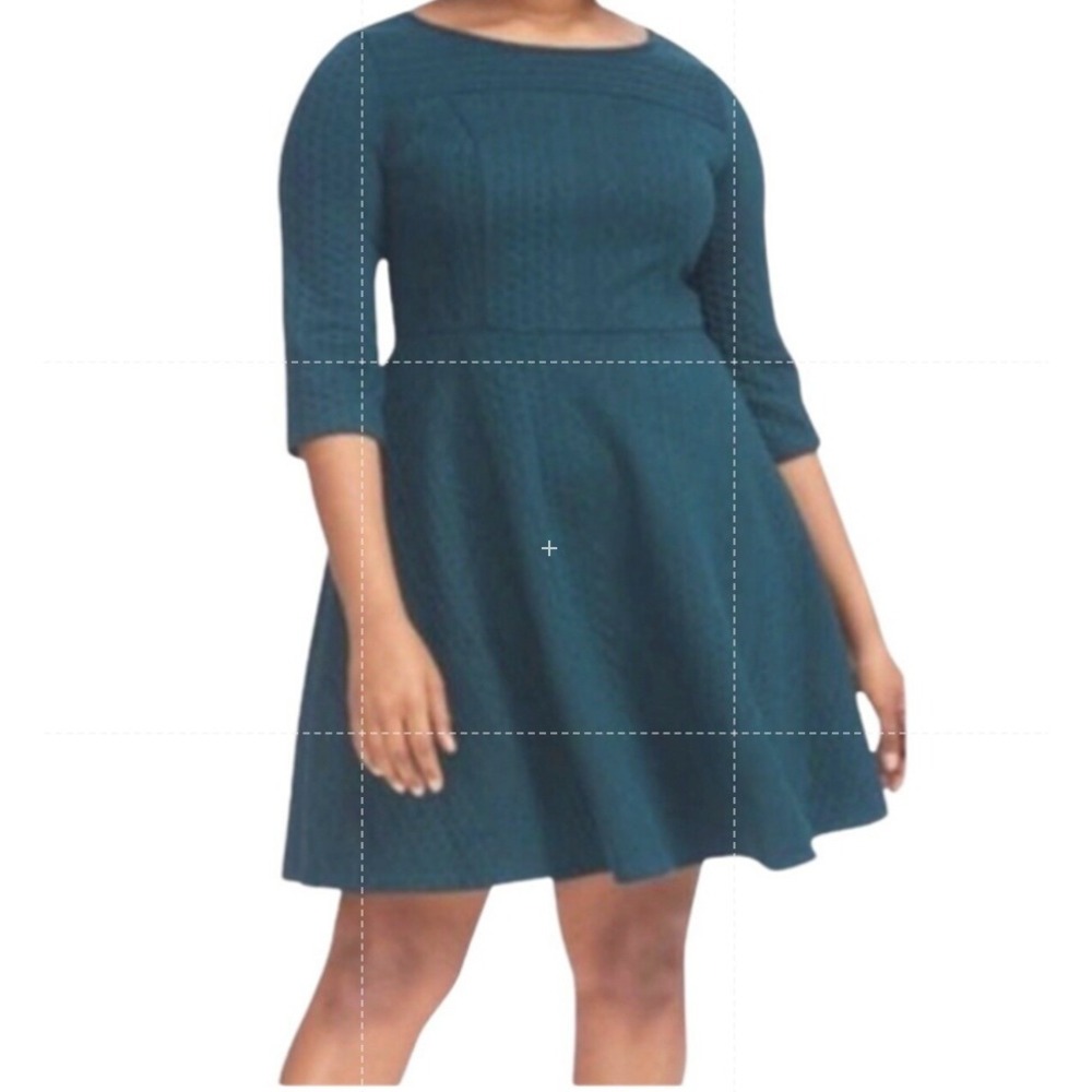 NWT MODCLOTH Teal Blue Textured Knit Jacquard‎ Mini Dress Size S